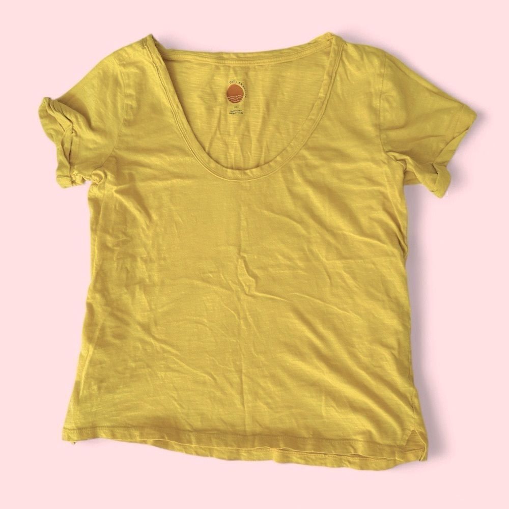 Anthropologie Daily Practice Scoop Neck Top Yellow Size XS